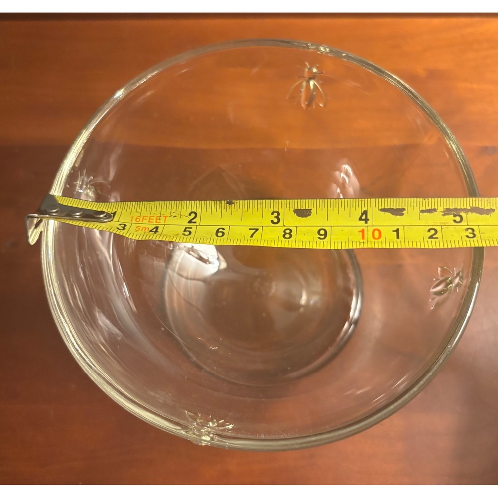 La Rochere Napoleon Bee Glass Footed Dessert Bowls Set of 2 Clear Made in France - Picture 5 of 6